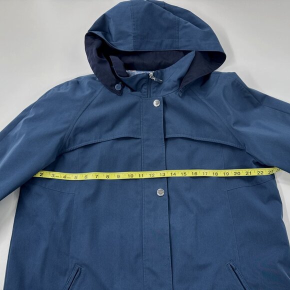 Nautica Womens Rain Jacket Large Hooded Coat Sailboats Lined Full Zip Pockets - Picture 12 of 14